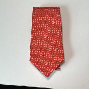 Salvatore Ferragamo Geometric Red and Green Tie